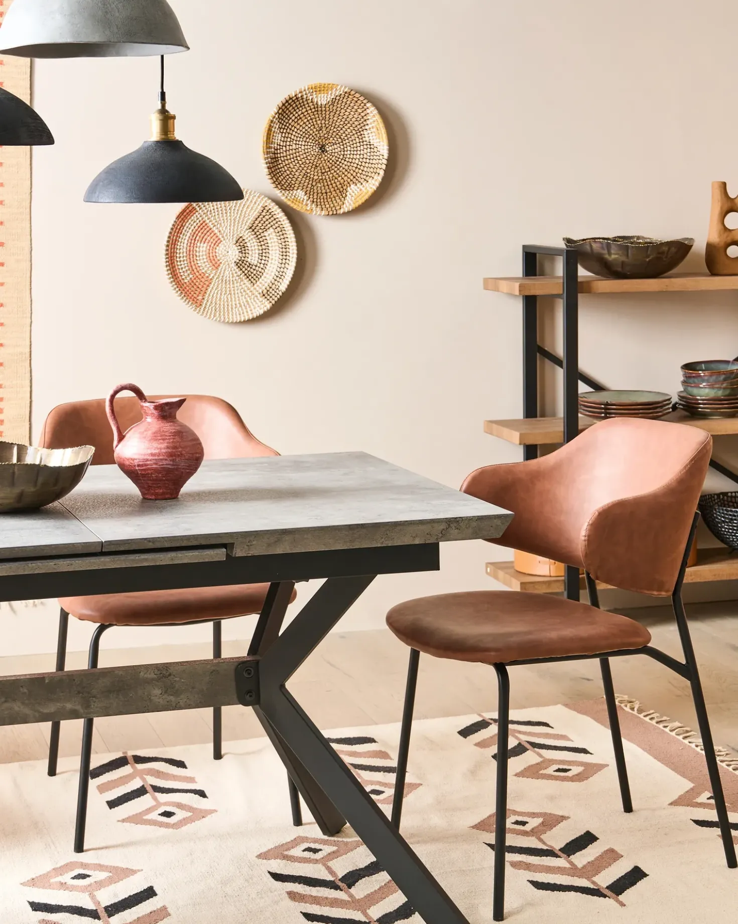 Set di 2 sedie da pranzo KENAI Pelle sintetica Marrone