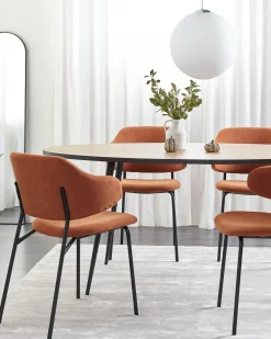 Set di 2 sedie da pranzo KENAI Tessuto Arancione