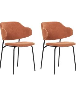Set di 2 sedie da pranzo KENAI Tessuto Arancione