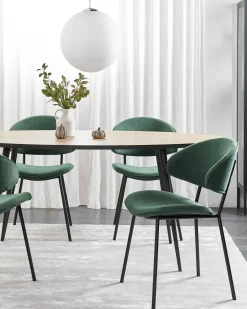 Set di 2 sedie da pranzo KIANA Tessuto Verde scuro