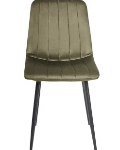 Set di 4 sedie da pranzo KALISPELL Velluto Verde oliva