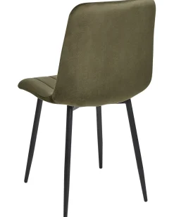 Set di 4 sedie da pranzo KALISPELL Velluto Verde oliva