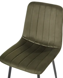 Set di 4 sedie da pranzo KALISPELL Velluto Verde oliva