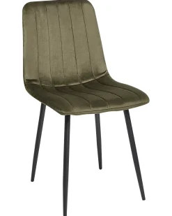 Set di 4 sedie da pranzo KALISPELL Velluto Verde oliva