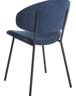 Set di 2 sedie da pranzo KIANA Tessuto Blu scuro