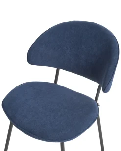 Set di 2 sedie da pranzo KIANA Tessuto Blu scuro