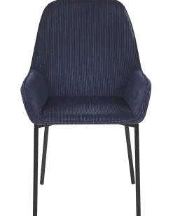 Set di 2 sedie da pranzo LOVERNA Velluto a coste Blu scuro