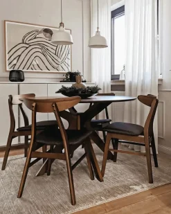 Set di 2 sedie da pranzo LYNN Legno Marrone scuro/Grigio