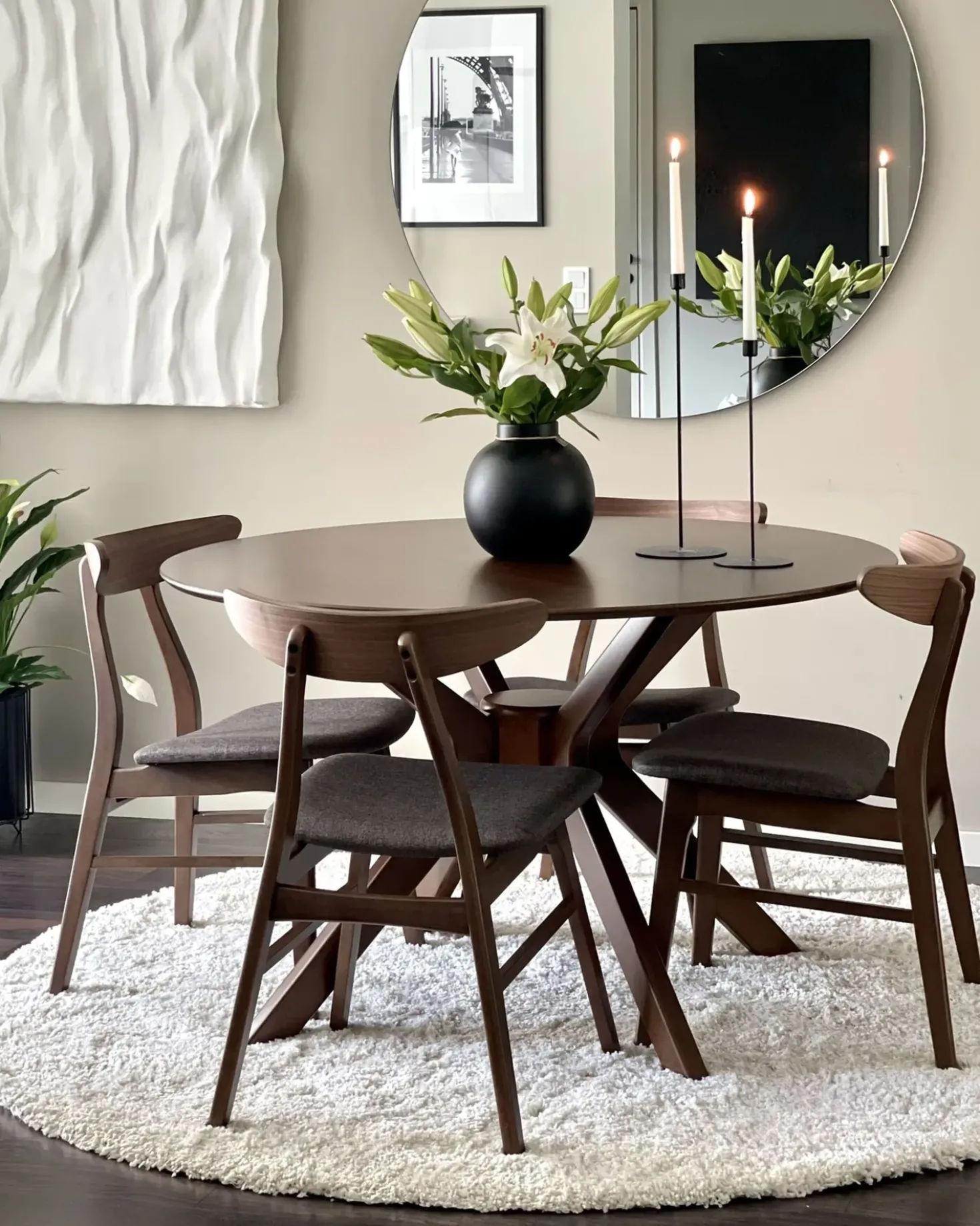 Set di 2 sedie da pranzo LYNN Legno Marrone scuro/Grigio