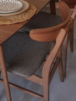 Set di 2 sedie da pranzo LYNN Legno Marrone scuro/Grigio