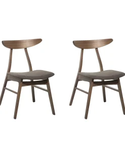 Set di 2 sedie da pranzo LYNN Legno Marrone scuro/Grigio