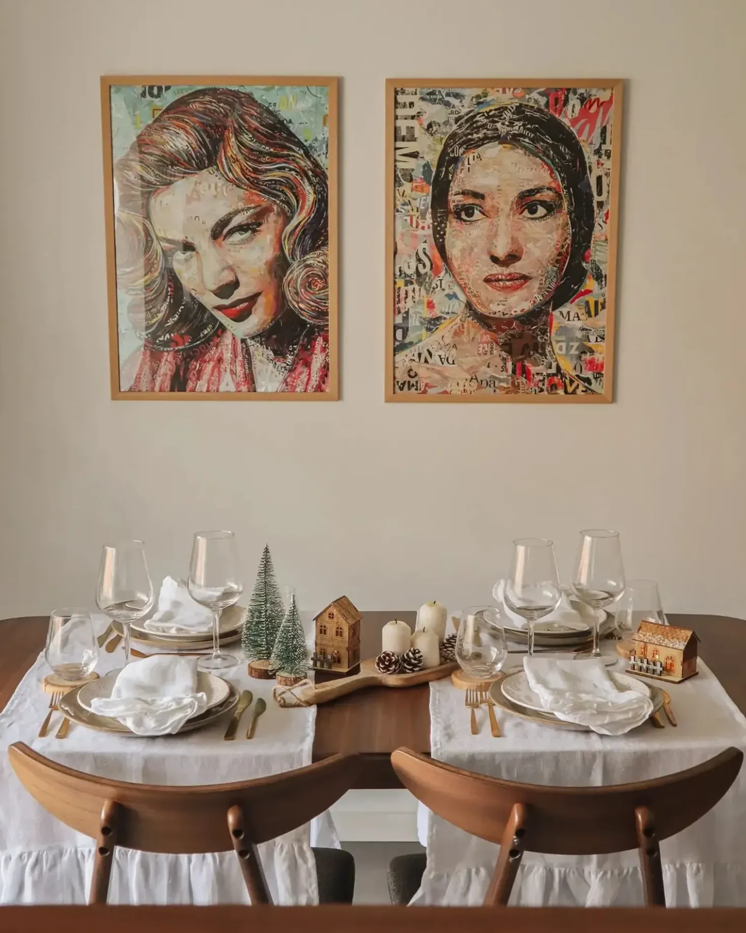 Set di 2 sedie da pranzo LYNN Legno Marrone scuro/Grigio