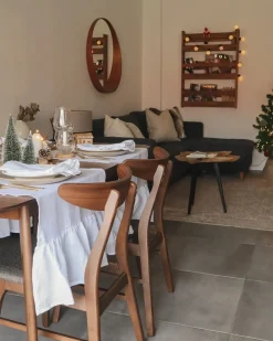 Set di 2 sedie da pranzo LYNN Legno Marrone scuro/Grigio