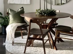 Set di 2 sedie da pranzo LYNN Legno Marrone scuro/Grigio