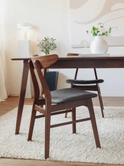 Set di 2 sedie da pranzo LYNN Legno Marrone scuro/Grigio