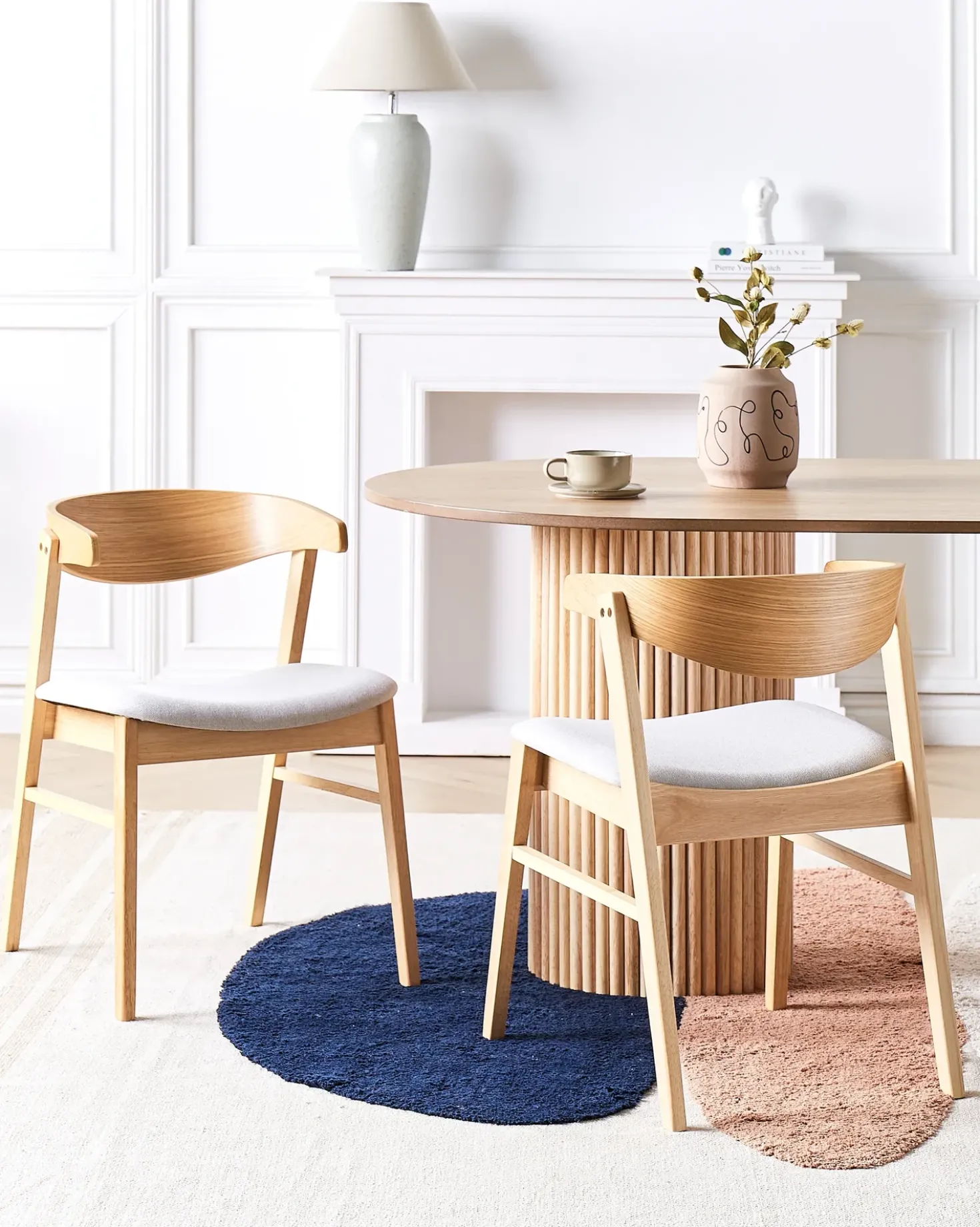 Set di 2 sedie da pranzo LILLY Tessuto Marrone chiaro/Grigio