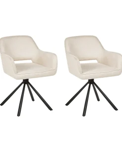Set di 2 sedie da pranzo LOURES Tessuto Beige chiaro