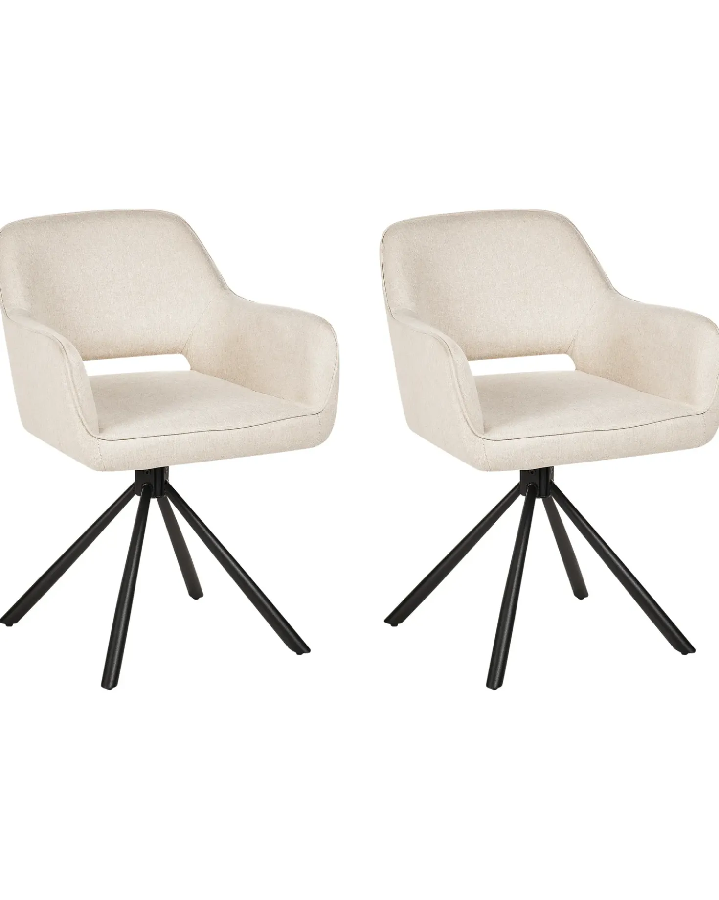 Set di 2 sedie da pranzo LOURES Tessuto Beige chiaro
