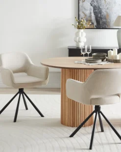 Set di 2 sedie da pranzo LOURES Tessuto Beige chiaro