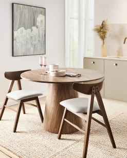 Set di 2 sedie da pranzo LACOTA Legno Marrone scuro/Grigio
