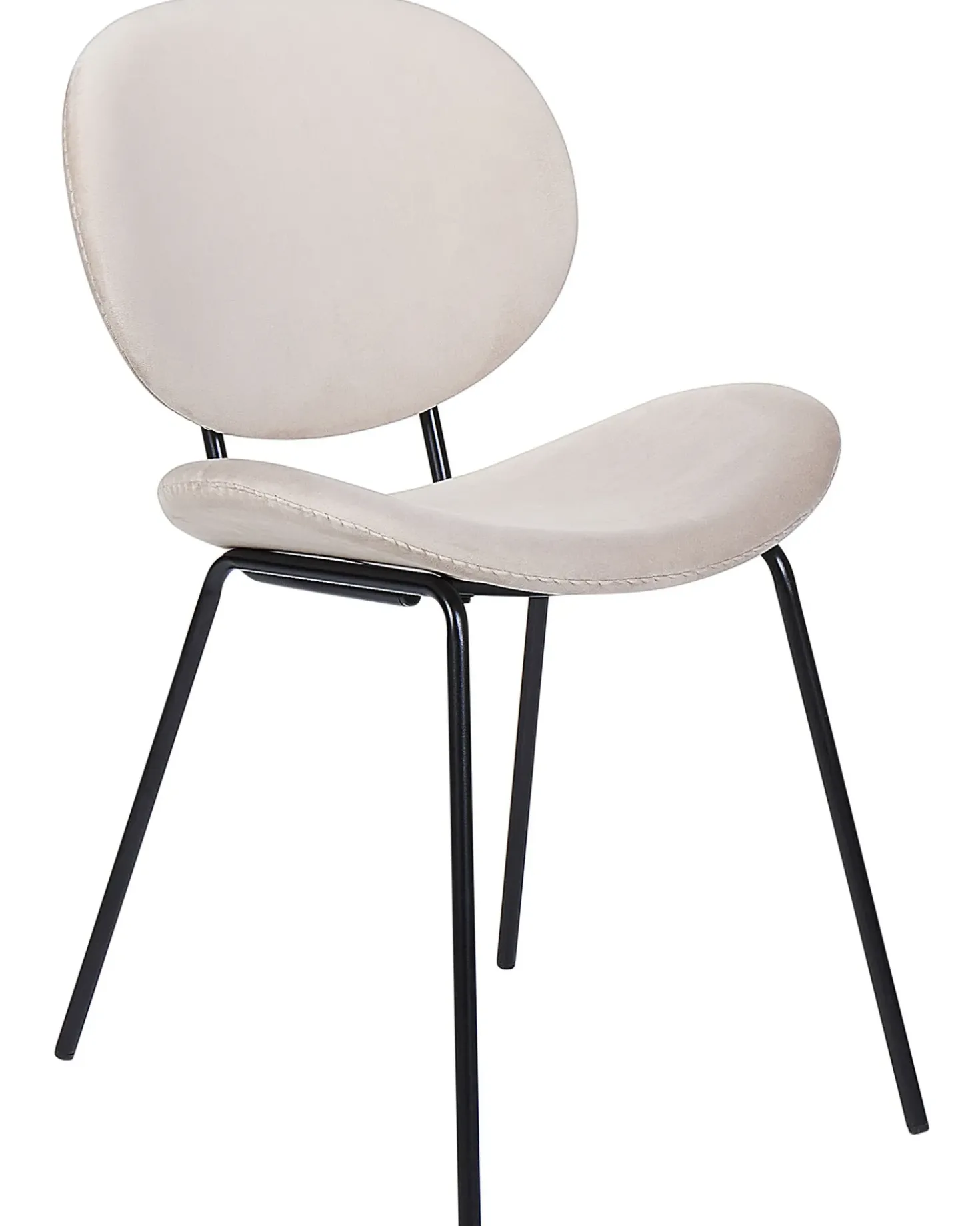 Set di 2 sedie da pranzo LUANA Velluto Beige chiaro