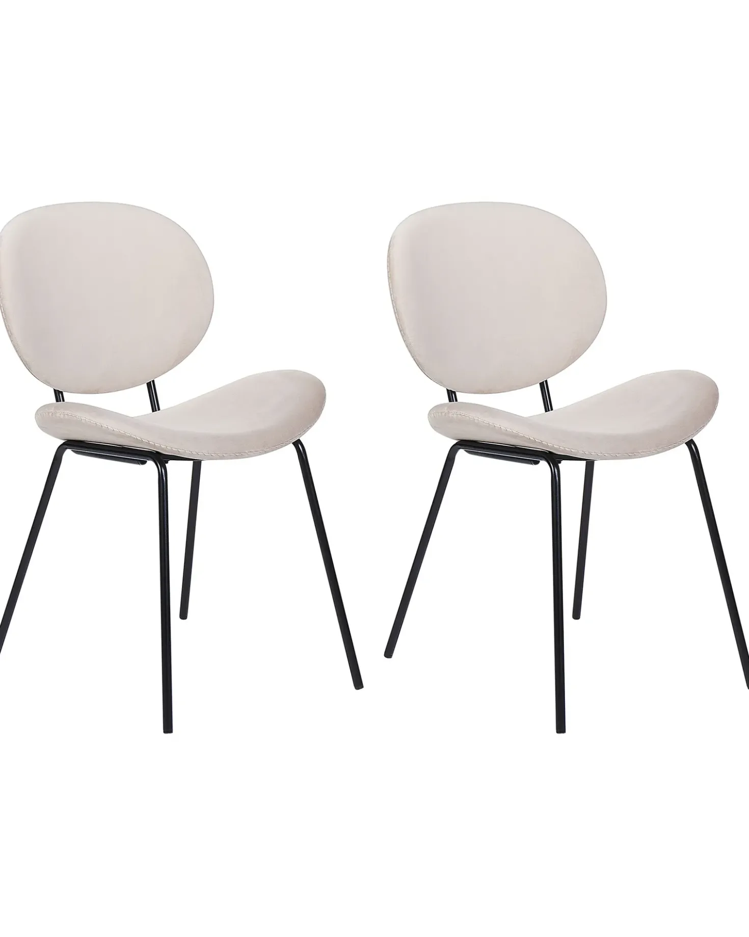 Set di 2 sedie da pranzo LUANA Velluto Beige chiaro