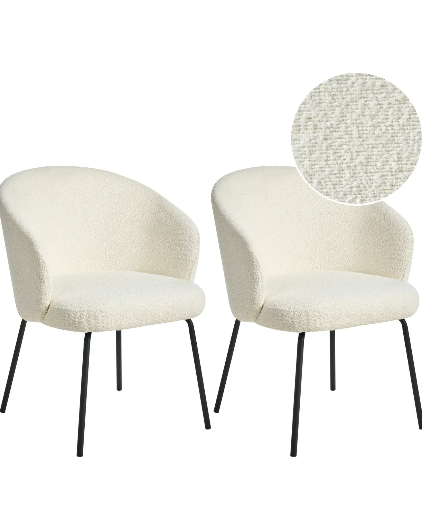 Set di 2 sedie da pranzo LUDDEN Bouclé Beige chiaro