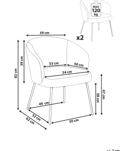 Set di 2 sedie da pranzo LUDDEN Bouclé Beige chiaro