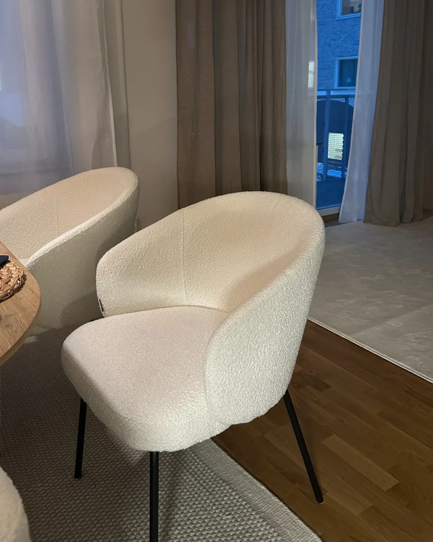 Set di 2 sedie da pranzo LUDDEN Bouclé Beige chiaro