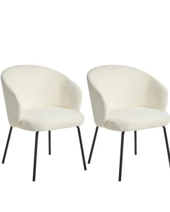 Set di 2 sedie da pranzo LUDDEN Bouclé Beige chiaro