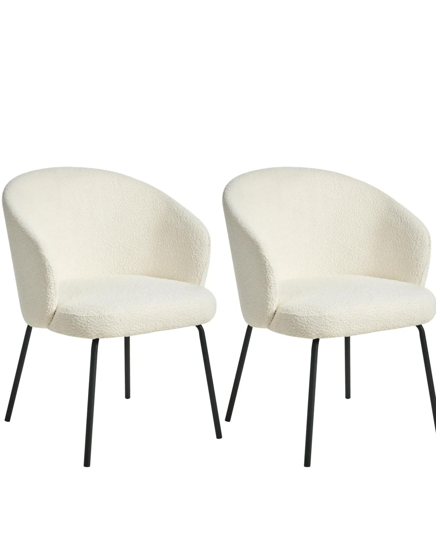 Set di 2 sedie da pranzo LUDDEN Bouclé Beige chiaro