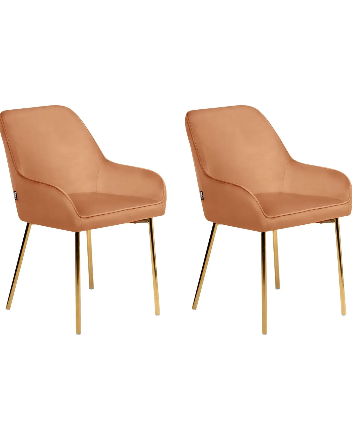 Set di 2 sedie da pranzo LOVERNA Velluto Arancione