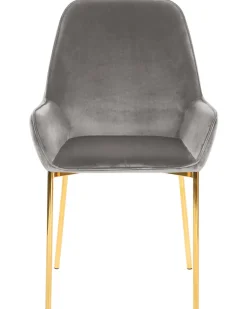 Set di 2 sedie da pranzo LOVERNA Velluto Grigio