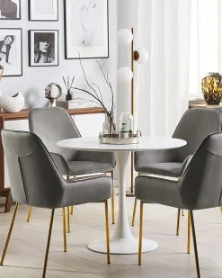 Set di 2 sedie da pranzo LOVERNA Velluto Grigio
