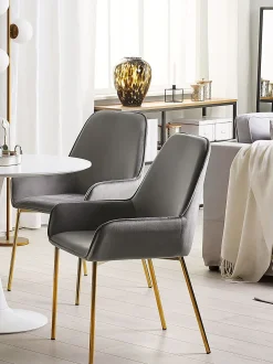 Set di 2 sedie da pranzo LOVERNA Velluto Grigio