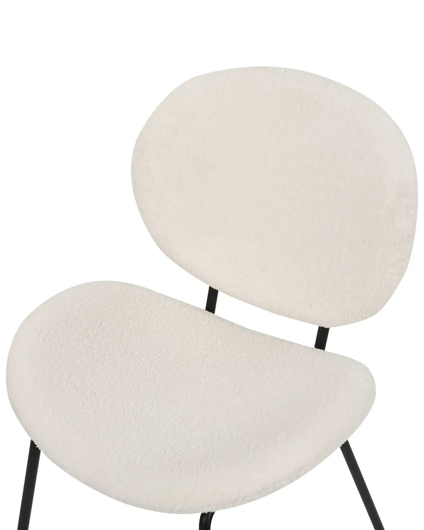 Set di 2 sedie da pranzo LUANA Bouclé Bianco