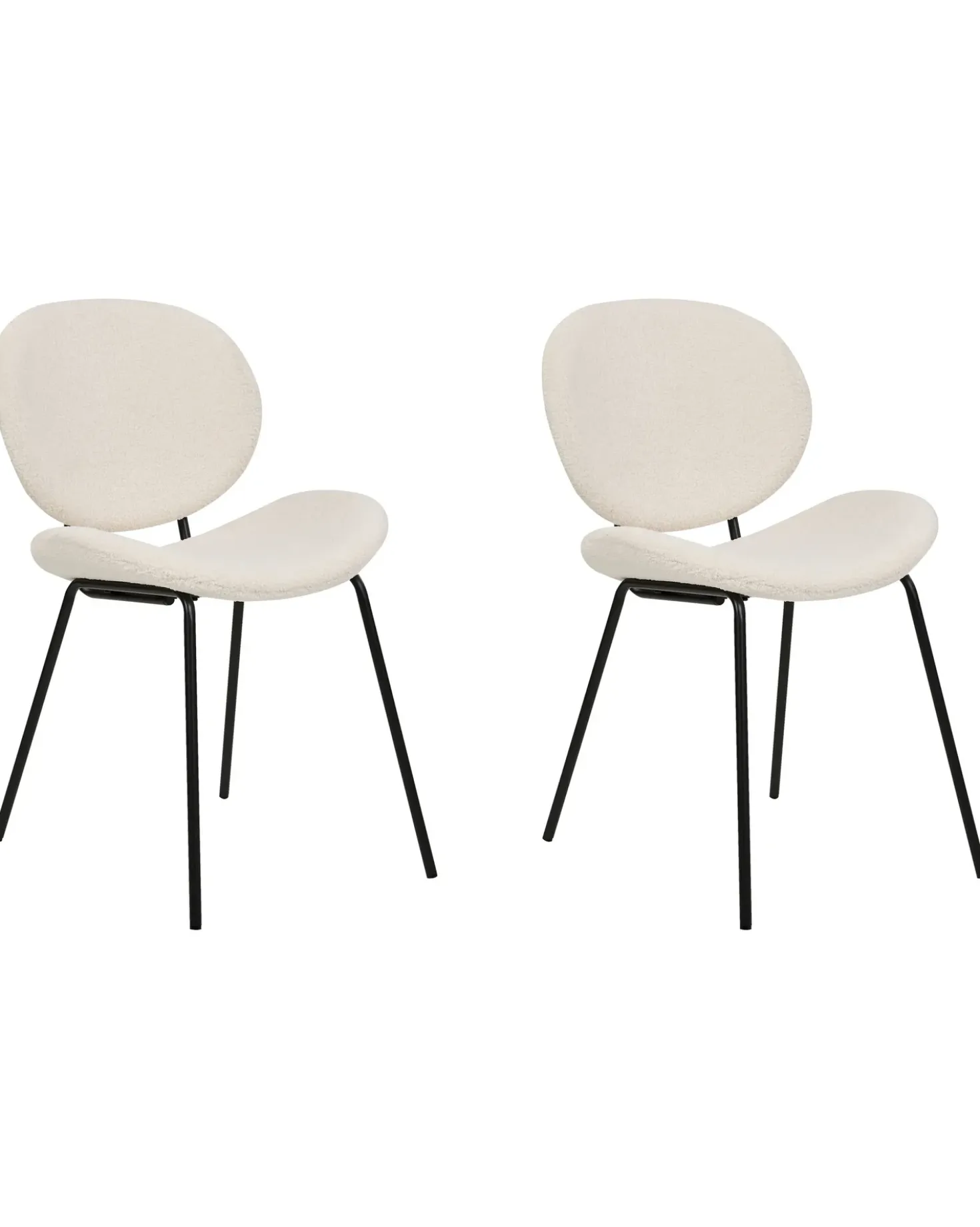 Set di 2 sedie da pranzo LUANA Bouclé Bianco