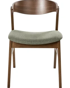 Set di 2 sedie da pranzo LILLY Tessuto Verde scuro/Marrone
