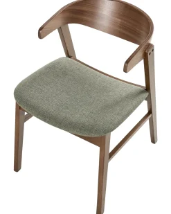 Set di 2 sedie da pranzo LILLY Tessuto Verde scuro/Marrone