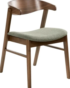 Set di 2 sedie da pranzo LILLY Tessuto Verde scuro/Marrone