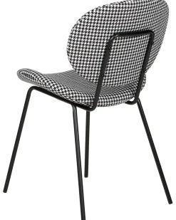 Set di 2 sedie da pranzo LUANA Tessuto Nero/Bianco