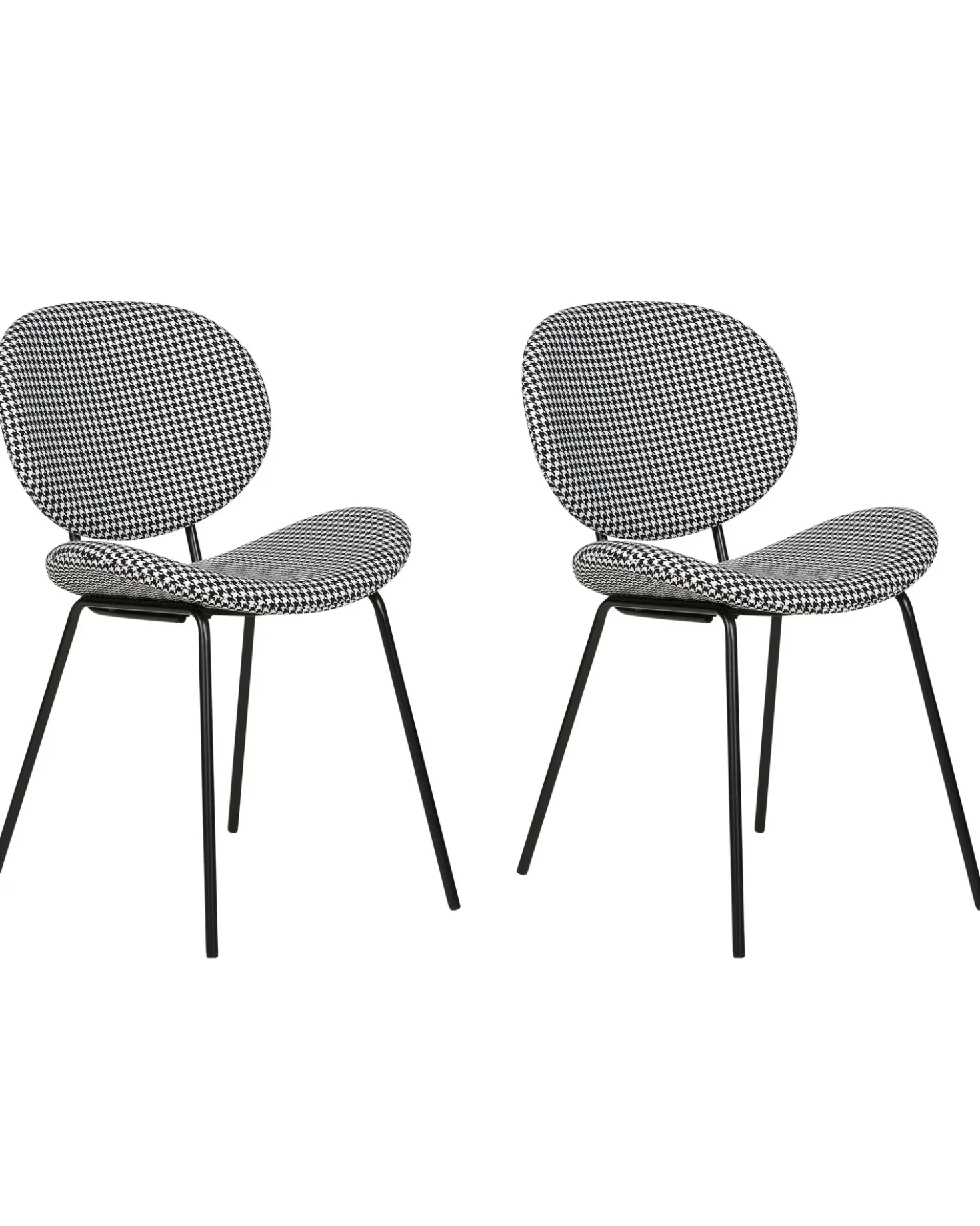 Set di 2 sedie da pranzo LUANA Tessuto Nero/Bianco