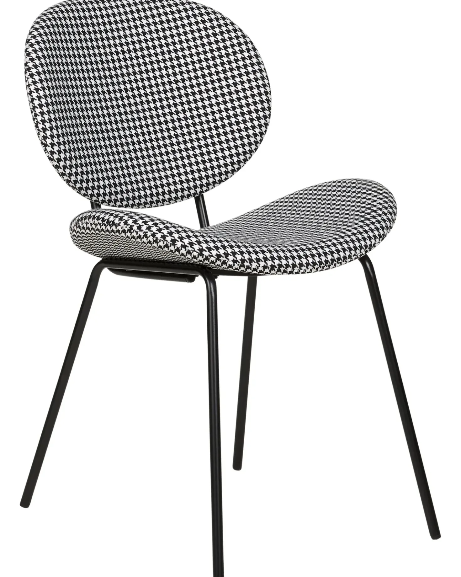 Set di 2 sedie da pranzo LUANA Tessuto Nero/Bianco