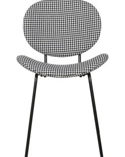 Set di 2 sedie da pranzo LUANA Tessuto Nero/Bianco