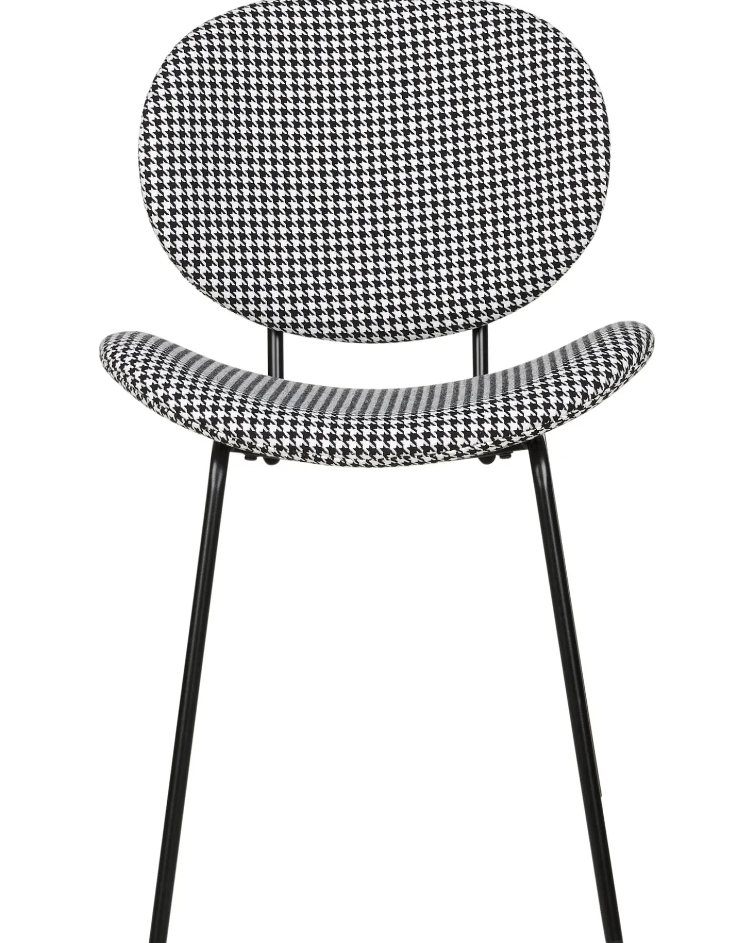 Set di 2 sedie da pranzo LUANA Tessuto Nero/Bianco