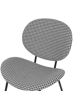 Set di 2 sedie da pranzo LUANA Tessuto Nero/Bianco