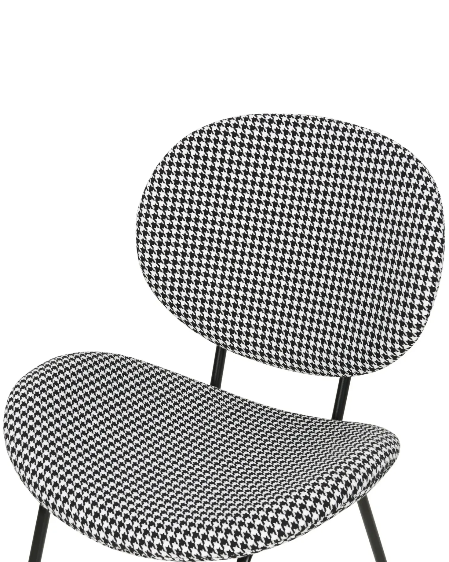 Set di 2 sedie da pranzo LUANA Tessuto Nero/Bianco