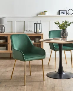 Set di 2 sedie da pranzo LOVERNA Velluto Verde