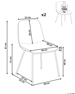 Set di 2 sedie da pranzo LORIDA Tessuto Grigio chiaro