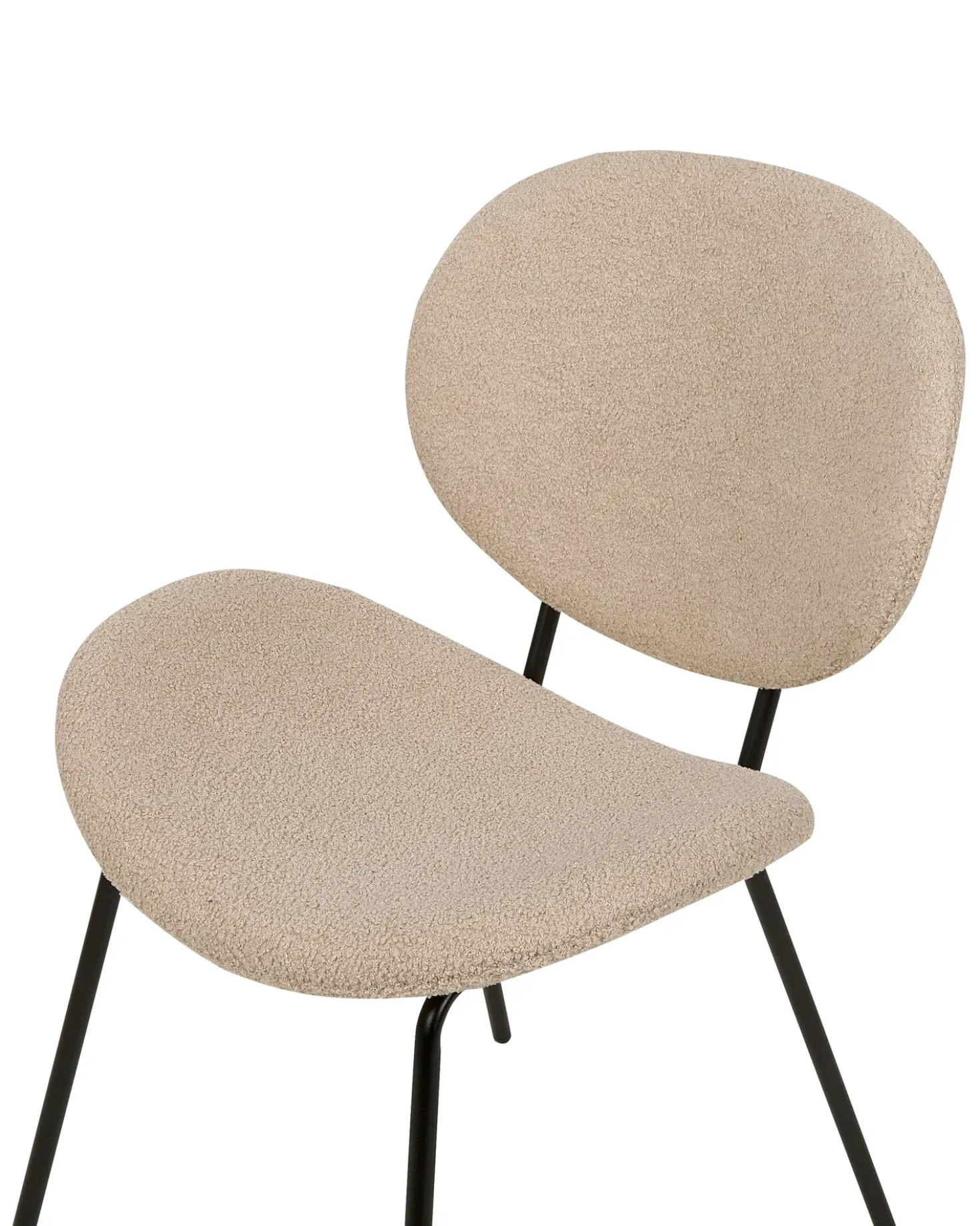 Set di 2 sedie da pranzo LUANA Bouclé Tortora